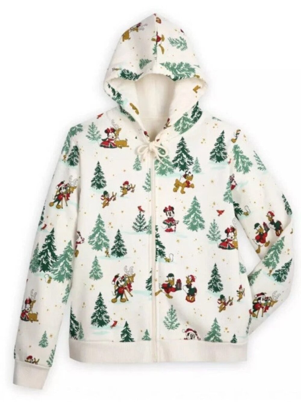 Official 2022 Walt Disney World Parks Christmas Zip Up Hoodie Size XL